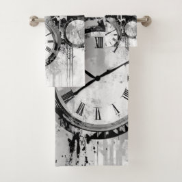 時計タオル バスタオルセット