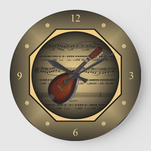 時計タゴン~マンドリン~シート音楽~タスカン~ ラージ壁時計 (正面)