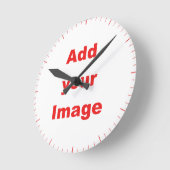 時計テンプレート – 赤いマーカー – 画像の追加 ラウンド壁時計 (傾斜)
