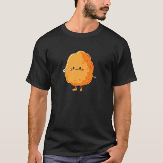 時計デザインのチキンナゲット Tシャツ (正面)