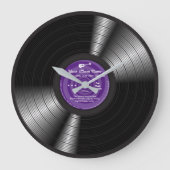 時計パーソナライズされたのまわりにのLPをロック ラージ壁時計 (正面)