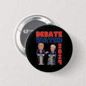 時計パーティー2024 – トランプバイデン氏 – 大統領 – 選 缶バッジ (正面&裏面)