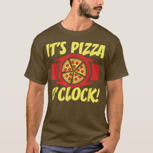 時計ピザのピザの食べ食べイタリアン物ピザ Tシャツ