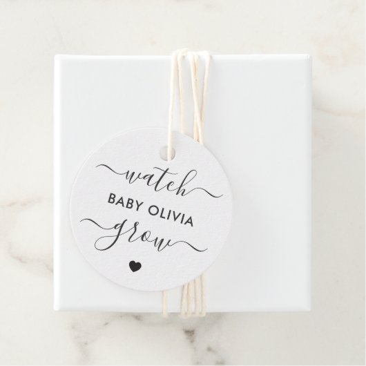 時計ベビーの成長、植物の贈り物のラベル、メッセージカード フェイバータグ (インサイチュ)