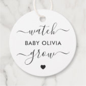 時計ベビーの成長、植物の贈り物のラベル、メッセージカード フェイバータグ (正面)