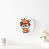 時計ベビー狐 ラウンド壁時計 (ホーム)