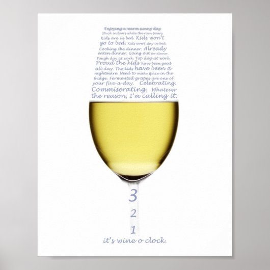 時計ポスターのワインの宣言 ポスター (正面)