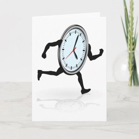時計ランニングのグリーティングカード カード (正面)