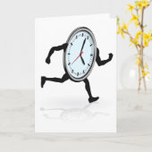 時計ランニングのグリーティングカード カード (黄色い花)