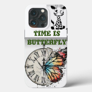 時計上の蝶と小⌚さなジェラフェIPADケース iPhone 13 PROケース