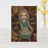 "時計仕掛けのアリス"の挨拶状 カード (黄色い花)