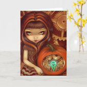 "時計仕掛けのカボチャ"挨拶状 カード (黄色い花)