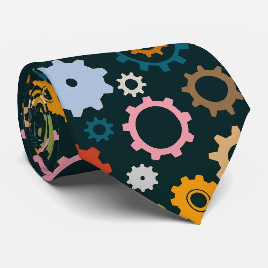 時計仕掛けのギアのタイ ネクタイ (ロール)
