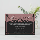 時計仕掛けのシルエット、結婚式の招待状 招待状 (スタンド正面)