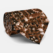 時計仕掛けのタイ#2 - Steampunkの真鍮のコグ及び車輪 ネクタイ (ロール)