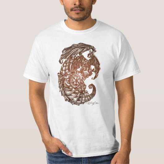 時計仕掛けのドラゴン Tシャツ (正面)