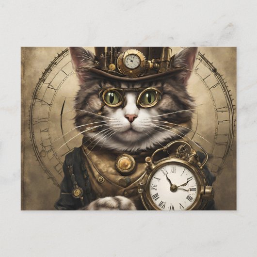 時計仕掛け猫 ポストカード (正面)