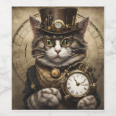 時計仕掛け猫 ワインラベル (シングルラベル)