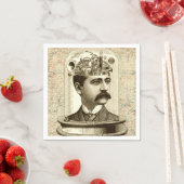 時計仕掛け脳スチームパンクヴィンテージ スタンダードカクテルナプキン (インサイチュ)