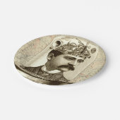 時計仕掛け脳スチームパンクヴィンテージ ペーパープレート (アングル)