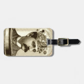 時計仕掛け脳スチームパンクヴィンテージ ラゲッジタグ (正面横)