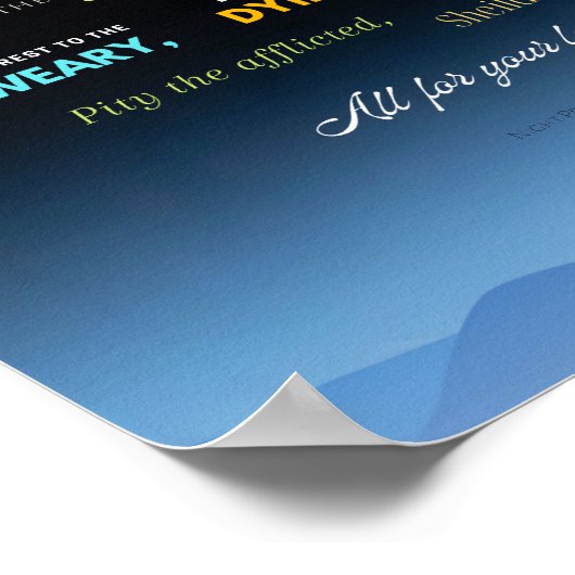 時計保夜祈りの言葉ウォールぶら下がったズ ポスター (角)