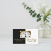 時計修理サービス時計製造ブラックカードとホワイトカード 名刺 (スタンド正面)