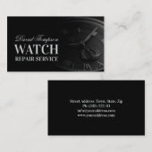 時計修理サービス時計製造無地の機ブラック 名刺 (正面/裏面)
