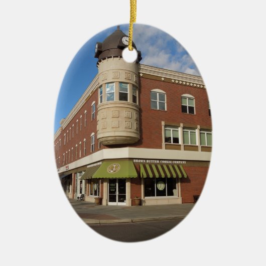 時計台、都心のPaso Robles、カリフォルニア セラミックオーナメント (正面)