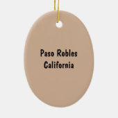 時計台、都心のPaso Robles、カリフォルニア セラミックオーナメント (裏面)