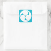 時計回りに3本の渦巻き旋回(菅木) スクエアシール (バッグ)