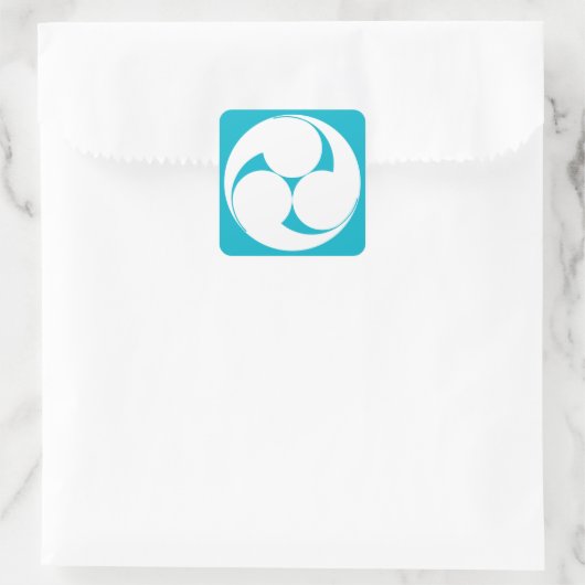 時計回りに3本の渦巻き旋回(菅木) スクエアシール (バッグ)