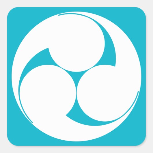 時計回りに3本の渦巻き旋回（菅木） スクエアシール (正面)