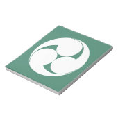 時計回りに3本の渦巻き旋回(菅木) ノートパッド (回転)