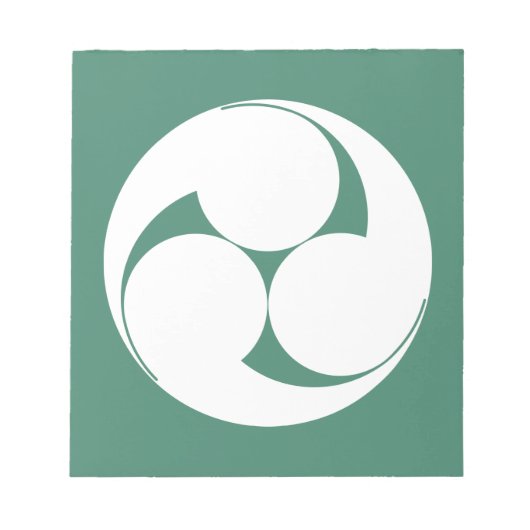 時計回りに3本の渦巻き旋回(菅木) ノートパッド (正面)