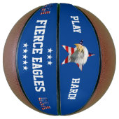 時計型ハゲ・イーグル、アメリカ国旗、スター バスケットボール (縦)