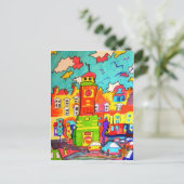 時計塔おもしろい ポストカード (スタンド正面)