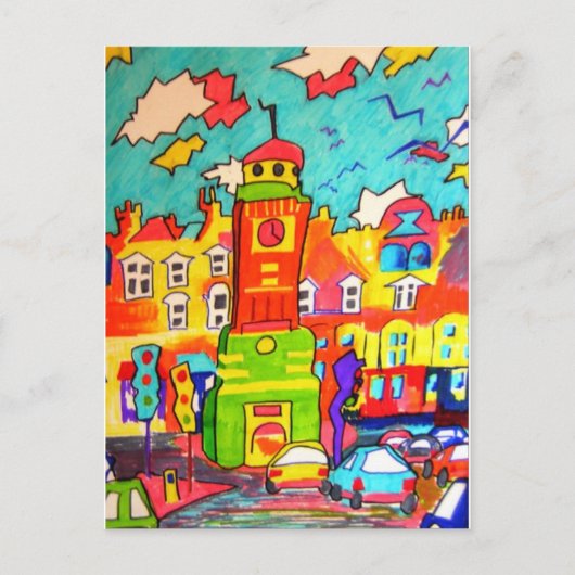 時計塔おもしろい ポストカード (正面)