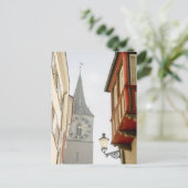 時計塔チューリッヒ聖ピーターズ教会と窓 ポストカード (スタンド正面)