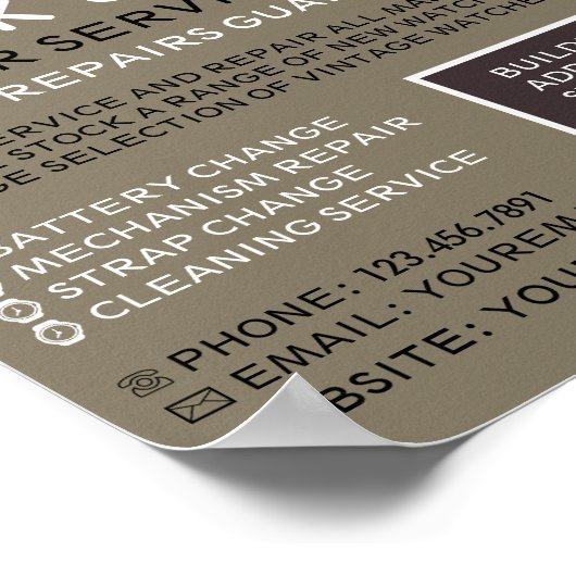 時計大顔，時計科広告学者 ポスター (角)