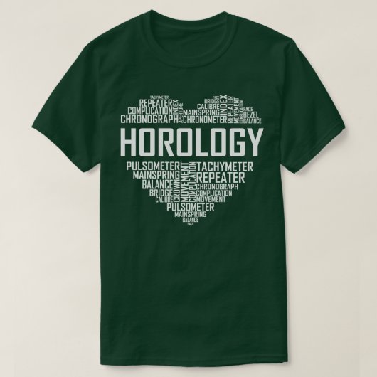 時計学ハート Tシャツ (デザイン正面)