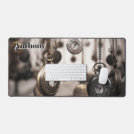 時計愛好家の時計専門パーソナライズされた者 デスクマット (キーボード&マウス)