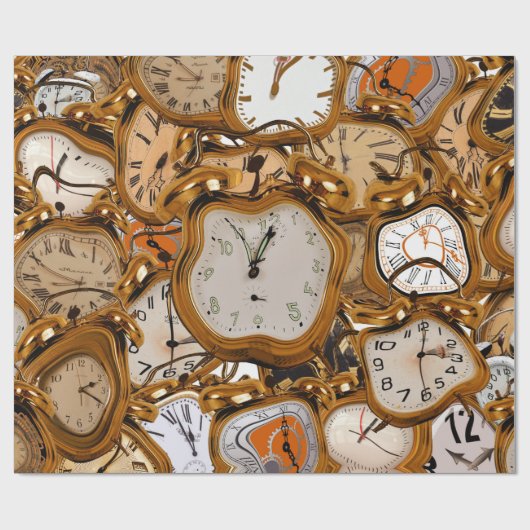 時計時計時計オフィスのワークスクールクラブショップのクリスタル ラッピングペーパー (フラット)