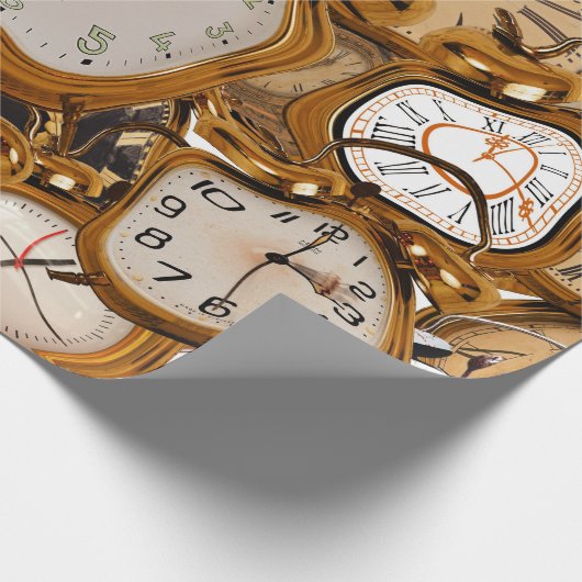 時計時計時計オフィスのワークスクールクラブショップのクリスタル ラッピングペーパー (角)