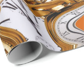 時計時計時計オフィスのワークスクールクラブショップのクリスタル ラッピングペーパー (ロールコーナー)