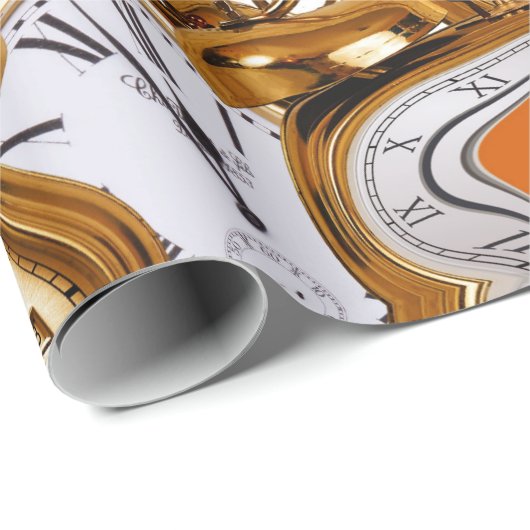 時計時計時計オフィスのワークスクールクラブショップのクリスタル ラッピングペーパー (ロールコーナー)