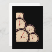 時計時間旅行時計SFギフト 招待状 (正面/裏面)