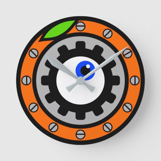 時計用オレンジ ラウンド壁時計 (正面)