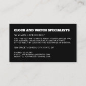 時計用顔、時計学者 名刺 (裏面)