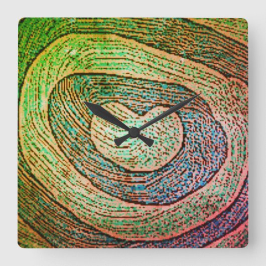 時計芸術およびデザイン スクエア壁時計 (正面)